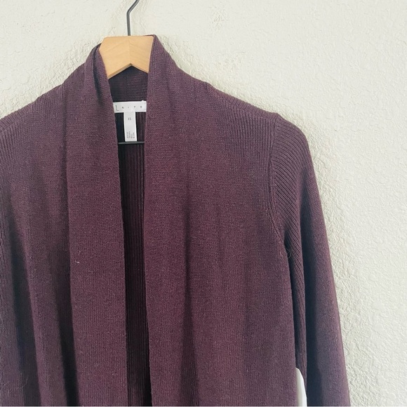 Leith NWT Dark Purple Ribbed Knit Duster Cardigan - Picture 2 of 15